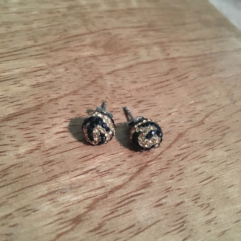Black and gold animal print earrings